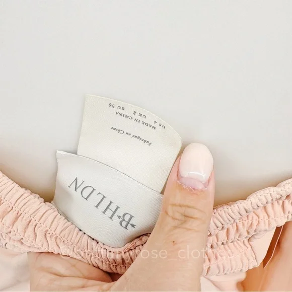 BHLDN Kayleigh Georgette Long Sleeve Midi Dress Blush Pink Rose NWT - Picture 6 of 8